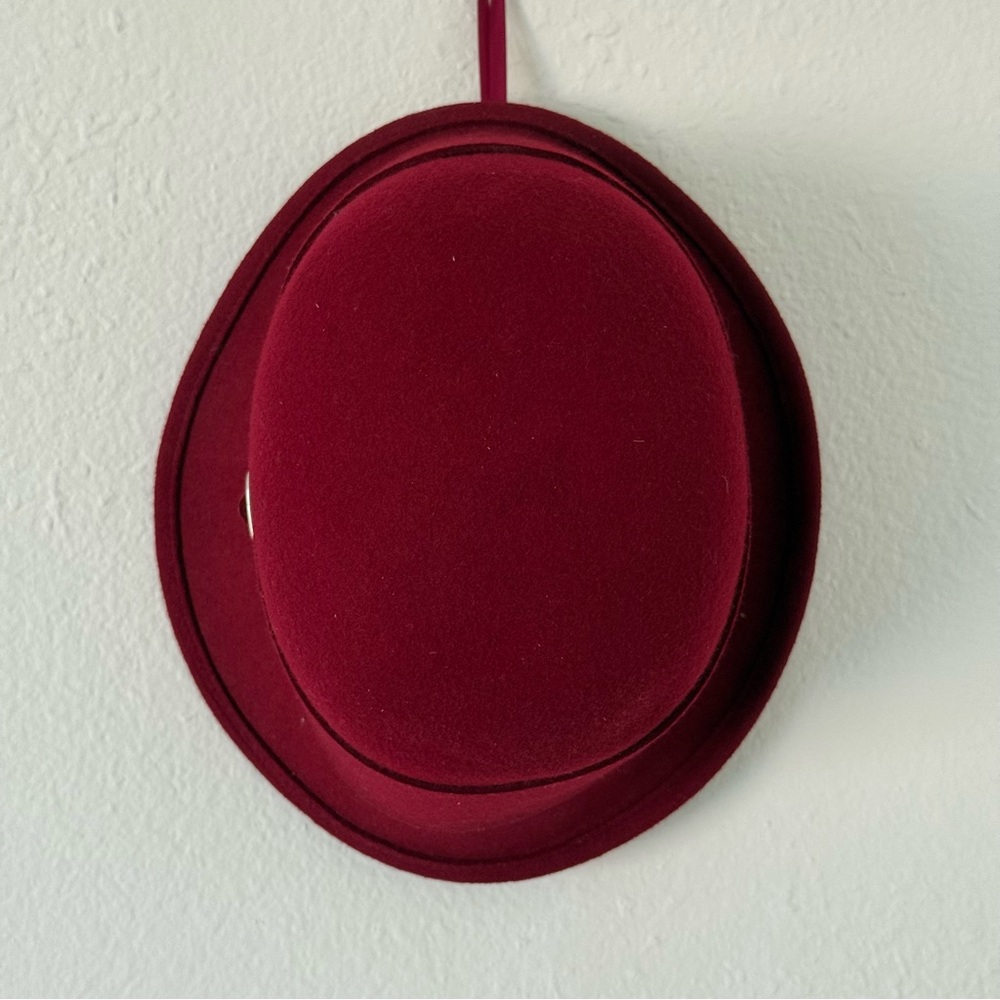 Delux Burgundy Wool Felt Cloche Hat | Chic Vintage Vibe | OS Adjustable
